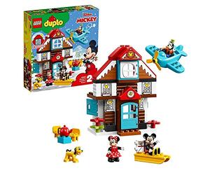 LEGO DUPLO Disney - Casa de Vacaciones de Mickey Nuevo juguete de construcción con los Personajes de Disney, incluye Minifigura de Minnie, el Pato Donald, Goofy y Pluto (10889)