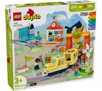 LEGO Duplo Gran Tren Comunitario Interactivo - Juguetes Educativos para Niños y Niñas de 3+ Años - Tren de Juguete Push&Go con Luces y Sonidos, 16 Vías y 4 Figuras 10428