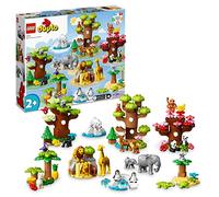 LEGO Duplo Fauna Salvaje del Mundo, 22 Animales de Juguete, Mapamundi Infantil con Sonido, Regalo Educativo Niños y Niñas de 2,3,4 y 5 Años 10975