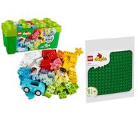 Lego DUPLO - Juego de 2 cajas de piedra (10913) + placa de construcción verde (10460), bloques de construcción para niños a partir de 18 meses