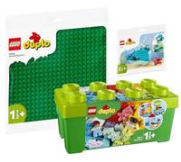 Lego Duplo - Juego de 3 Cajas de Piedra 10913, Placa de construcción 10980, Color Verde y 30686 Mijn eerste bloem Met EEN bij