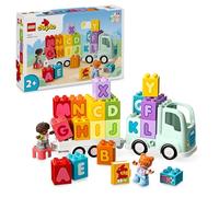 LEGO DUPLO Mi Ciudad Camión del Alfabeto con Remolque de Juguete para Niños y Niñas de 2+ Años - Juguetes Educativos Montessori con Ladrillos con Letras para Aprender el Abecedario y 2 Figuras 10421