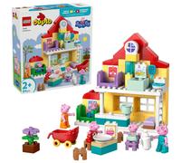 LEGO Duplo Peppa Pig Casa Familiar - Juego para la Motricidad Fina - Juguete Montessori con 5 Figuras y Accesorios de Casa de Muñecas - Regalo para Niñas y Niños de 2+ Años - 10467