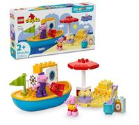LEGO DUPLO Peppa Pig - Juguete de baño de viaje en barco, juego de aprendizaje de bloques de construcción para niños preescolares con 2 figuras de Peppa Pig incluidas, juguete de agua idea de regalo