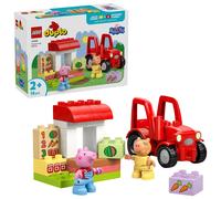 LEGO Duplo Peppa Pig Tractor y Mercado - Juguete Montessori para la Motricidad Fina - Juego Educativo con 2 Figuras Inc. Pedro Poney y Granja de Juguete - Regalo para Niñas y Niños de 2+ Años - 10468