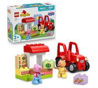 LEGO Duplo Peppa Pig Tractor y Mercado - Juguete Montessori para la Motricidad Fina - Juego Educativo con 2 Figuras Inc. Pedro Poney y Granja de Juguete - Regalo para Niñas y Niños de 2+ Años - 10468