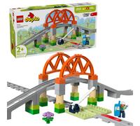 LEGO Duplo Town Train Bridge and Tracks Expansion Set - 10 piezas adicionales de vas de tren - Train de preescolar y nios pequeos Conjuntos de eda