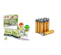 LEGO Duplo Tren Aventura Interactivo, 14 vías/Sonido, 2+ años, 10427, & Pilas AAA Alcalinas Amazon Basics 12 Unidades, 10 años
