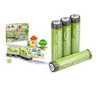LEGO Duplo Tren Aventura Interactivo, 14 vías/Sonido, 2+ años, 10427, & Pilas AAA Recargables Amazon Basics 4 unid, 850mAh