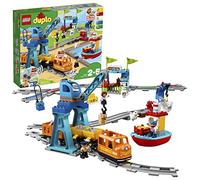 LEGO Duplo Tren de Mercancías Teledirigido de Juguete con Luz y Sonido, Accesorios de Comida, Vías, Figuras y Grúa, Regalos para Niños y Niñas de 2,3,4 y 5 Años 10875