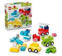 LEGO Duplo Vehículos Creativos - Juego Educativo para la Motricidad Fina - Coches, Camión de Bomberos, Helicóptero y Camiones de Juguete - Regalo de Cumpleaños para Niños y Niñas de 1+ Años - 10474