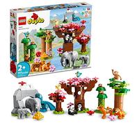 LEGO DUPLO Wild Animals of Asia 10974, juego de ladrillos con panda y elefante, figuras de juguete de animales bebés más sonidos, juguetes para niños pequeños, niñas y niños de 2 a 5 años