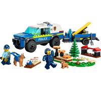 LEGO 60369 City Entrenamiento Móvil para Perros Policía, Animales de Juguete para Niños y Niñas de 5 Años o Más, Coche Todoterreno con Remolque, Circuito de Obstáculos