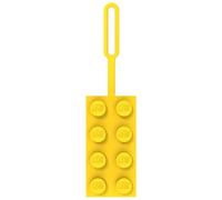 Lego - Etiqueta de silicona para equipaje, 2 x 4, color amarillo (53675), para vacaciones, crucero, identificación de maleta