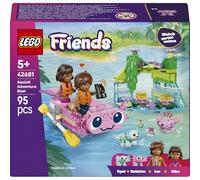 LEGO Friends Aventuras en el Barco-Ajolote 42681 | Juguetes para niños de 5+ años, flores y plantas, 2 mini muñecos, 2 figuras de animales, regalo de cumpleaños, 95 piezas