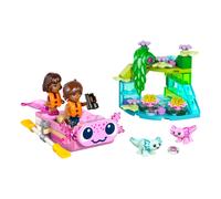LEGO Friends Aventuras en el Barco-Ajolote de Juguete - 2 Mini Muñecos, 2 Figuras de Animales Adorables, Plantas, Flores y Accesorios - Regalo de Cumpleaños para Niñas de 5+ Años - 42681