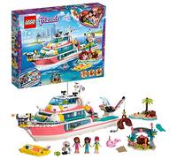 LEGO Friends - Barco de Rescate Nuevo juguete de construcción de Aventuras Acuáticas, incluye Tres Personajes y Varios Animales Marinos (41381)