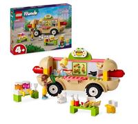 LEGO Friends Camión de Perritos Calientes Food Truck y Accesorios de Comida y Cocina de Juguete con Figura de Gato y Mini Muñecos de Personajes, Regalo para Niñas y Niños de 4 Años o Más 42633