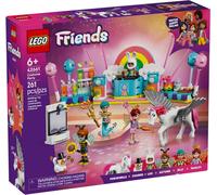 LEGO Friends Fiesta de Disfraces con Unicornio y Hada - Juguete para Niñas de 6+ Años - 4 Mini Muñecos, Figura de Gato Churro y Caballo - Fotomatón, Escenario y Cabina de DJ - Idea de Regalo 42661