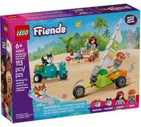 LEGO Friends Mascotas Surferas y Aventura sobre Ruedas, Moto, Tabla de Surf y 2 Perros Corgis de Juguete, Juego de Construcción con Playa y 2 Mini Muñecas, Regalo para Niñas de 6 Años o Más 42641