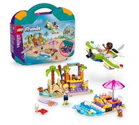 LEGO Friends Playa Creativa y Maleta de Viaje con Pizzería, Lancha Motora y Avión de Juguete, 2 Mini Muñecos y Figuras Animales, Caja Organizadora, Regalo para Niñas de 5 Años o Más 42672