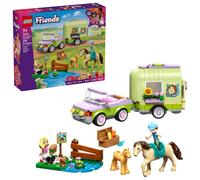 LEGO Friends Remolque para Caballo y Potrillo - Set de Juego con 4 Figuras de Animales inc. Caballos de Juguete, Coche, 2 Mini Muñecas y Accesorios - Regalo de Cumpleaños para Niñas de 7+ Años - 42695