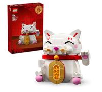 LEGO Gato de la Buena Suerte - Kit de Maquetas para Niños y Adultos - Figura Articulada de Gato con Pata Móvil, Moneda de Oro y Adornos para Pedir Deseos - Decoración del Año Nuevo Chino 40813