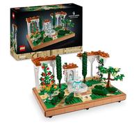 LEGO Icons Jardín con Fuente Maqueta para Adultos con Plantas y Flores Artificiales: Caléndula, Buganvilla, Geranio, Decoración para el Hogar, Figura de Pájaro, Regalo para Mujeres y Hombres 10359