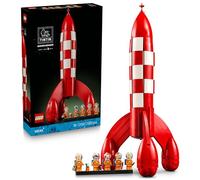 LEGO Ideas Cohete Lunar de Tintin - Maqueta para Adultos de Nave - 5 Minifiguras y Figura del Perro Snowy - Decoración de la Estantería - Regalo Nostálgico para Fans de los Cómics - 21367