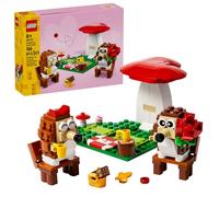 LEGO Juego de juguete de animal con fecha de picnic de erizo con modelo de hongo, juego de construcción natural para niños, idea de regalo para niños y niñas de 8 años en adelante que aman el juego