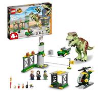 LEGO Jurassic World Fuga del Dinosaurio T-Rex, Dino, Coche y Helicóptero de Juguete para Niños y Niñas de 4 Años o Más, Figura de Animal y 3 Minifiguras Inc. Owen Grady y Zia Rodríguez 76944