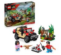 LEGO Jurassic World Huida en Todoterreno y Raptor al Acecho - 2 Figuras de Dinosaurios, Coche de Juguete y 2 Minifiguras - Regalo para Niños de 6+ Años y Fans de la Película 76972
