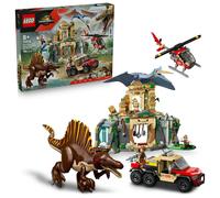 LEGO Jurassic World Misión Aérea: Spinosaurus y Quetzalcoatlus - 2 Figuras de Dinosaurios, Camión y Helicóptero de Juguete y 4 Minifiguras - Regalo para Niños y Niñas de 8+ Años 76976
