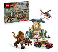 LEGO Jurassic World Misión Aérea: Spinosaurus y Quetzalcoatlus - 2 Figuras de Dinosaurios, Camión y Helicóptero de Juguete y 4 Minifiguras - Regalo para Niños y Niñas de 8+ Años 76976