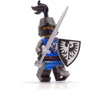 Lego Knight Figuras Set: Falcon Negro con Espada, Escudo y Casco de Caballero - Un complemento ideal para cualquier castillo Lego y otros juegos de bloques de sujeción medievales, original Black