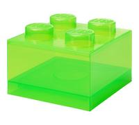 Room Copenhagen Ladrillo de almacenamiento LEGO, 4 perillas, apilable con tapa, verde claro