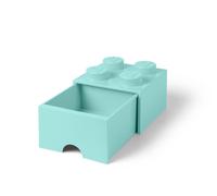 LEGO Ladrillo de almacenamiento con cajón azul aguamarina claro de 4 espigas LEGO