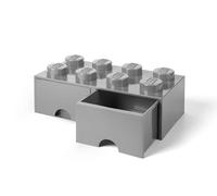 LEGO Ladrillo de almacenamiento con cajones gris piedra medio de 8 espigas LEGO