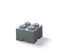 LEGO Ladrillo de almacenamiento de 4 espigas (gris oscuro)