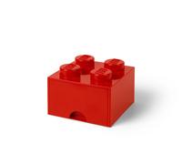 LEGO LADRILLO DE ALMACENAMIENTO ROJO DE 4 ESPIGAS CON CAJÓN