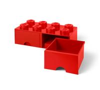 LEGO Ladrillo de almacenamiento rojo de 8 espigas con cajones LEGO