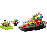 LEGO City Lancha de Rescate de Bomberos y Zodiac, Barcos Flotantes, Mochila Propulsora, Juguetes de Baño para Niños y Niñas de 6 Años o Más 60373