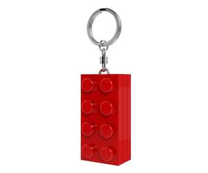LEGO - Llavero con linterna LED 2x4 de ladrillo (KE234HR) de aproximadamente 7,6 cm (KE234HR), regalo para niños y aficionados, pilas incluidas, anillo de metal duradero