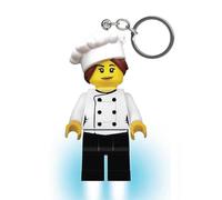 LEGO Minifigures - Llavero con luz, chef femenina, figura de 3 pulgadas de alto (KE218H), Blanco, Large - 3 inches tall