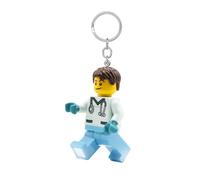LEGO - Llavero de minifiguras con luz, enfermera masculina, figura de 3 pulgadas de alto (KE194H), Blanco