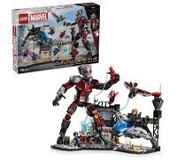 LEGO Marvel Gran Batalla de Capitán América: Civil War, Juguete de Superhéroes con Quinjet y 8 Minifiguras Inc. Capitán América, Wanda Maximoff, Iron Man, Spider-Man y Black Panther 76314
