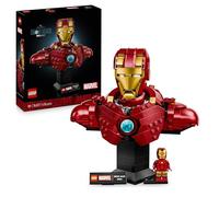 LEGO Marvel Busto de Iron Man MK4 - Maqueta para Adultos de Superhéroe con Minifigura de Tony Stark, Cañones de Hombros y Cabeza Articulada - Regalo para Hombres y Mujeres Fans de los Vengadores 76327