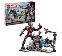 LEGO Marvel Gran Batalla de Capitán América: Civil War, Juguete de Superhéroes con Quinjet y 8 Minifiguras Inc. Capitán América, Wanda Maximoff, Iron Man, Spider-Man y Black Panther 76314