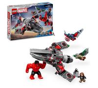 LEGO Marvel Captain America vs. Red Hulk Battle Set, Plane Building Toy with 4 S