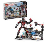 LEGO Marvel Gran Batalla de Capitán América: Civil War, Juguete de Superhéroes con Quinjet y 8 Minifiguras Inc. Capitán América, Wanda Maximoff, Iron Man, Spider-Man y Black Panther 76314